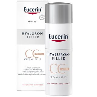 Eucerin® Hyaluron-Filler CC Cream Mittel – Getönte Creme mit Anti-Falten Wirkung durch Hyaluronsäure für einen strahlenden Teint