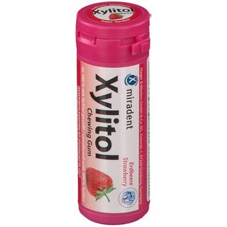 miradent Xylitol Chewing Gum Erdbeere für Kinder