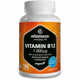 B12 Ankermann Vitamin B12: Bei Müdigkeit und Erschöpfung, Vitamin B12  Tabletten hochdosiert mit 1.000 µg, 100 Stück : : Drogerie &  Körperpflege