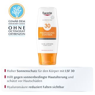 Eucerin® Sun Photoaging Control Lotion Extra Light LSF 30 – Sonnenschutz hilft bei Photoaging und reduziert Falten