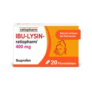 IBU-LYSIN-ratiopharm® 400 mg Filmtabletten: Lindern Kopfschmerzen schnell durch die Kombination aus Ibuprofen und dem Wirkbeschleuniger Lysin