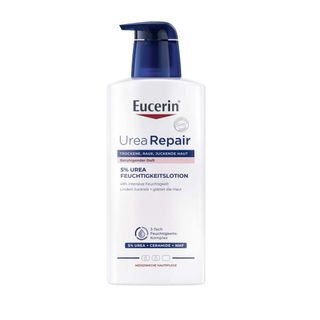 Eucerin® UreaRepair 5% Urea Feuchtigkeitslotion mit beruhigendem Duft  – für raue, gespannte und sehr trockene Haut - Jetzt 20% Rabatt mit dem Code eucerin20*