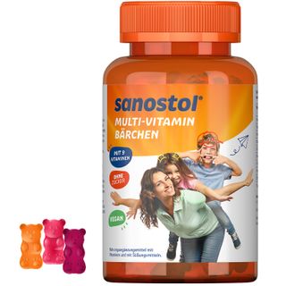 Sanostol Multi-Vitamin Bärchen mit 9 wichtigen Vitaminen, vegan und ohne Zucker