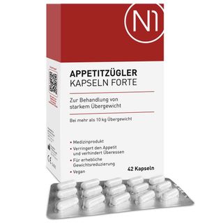 N1 Appetitzügler Kapseln Forte – Appetithemmer zum Abnehmen & zur Gewichtsreduktion, Reduziert Appetit & sorgt für langanhaltendes Sättigungsgefühl, Appetitzuegler