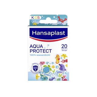 Hansaplast Aqua Protect Kinderpflaster | 100% Wasserdicht für Kinder | Ideal zum Schwimmen und Baden | Zuverlässige Klebkraft | Nicht verklebende Wundauflage | Flexible und atmungsaktive Pflaster | Bunt bedruckte Pflaster | 20 Strips