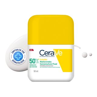CeraVe Invisible Mattierendes Sonnenschutz Fluid LSF 50+ + Feuchtigkeitscreme 50ml GRATIS