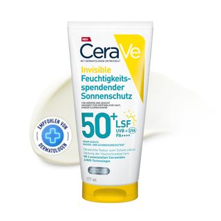 CeraVe Invisible Feuchtigkeitsspendender Sonnenschutz LSF 50+ + Feuchtigkeitscreme 50ml GRATIS
