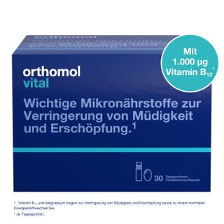 Orthomol Vital - Mikronährstoffe bei Müdigkeit und Erschöpfung - mit B-Vitaminen, Omega-3 und Magnesium - Trinkampullen/Kaps. - Jetzt 10% mit dem Code orthomol10 sparen*