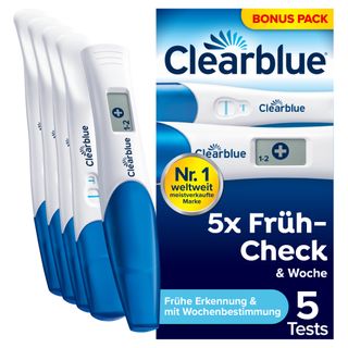 Clearblue Schwangerschaftstest Multicheck 4+1 - Jetzt 20% sparen mit Gutscheincode Clearblue20*