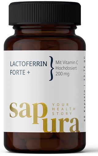 Lactoferrin Forte 200mg + 80mg Vitamin C | Hochdosiert  | Reinheit >97% | 60 Kapseln