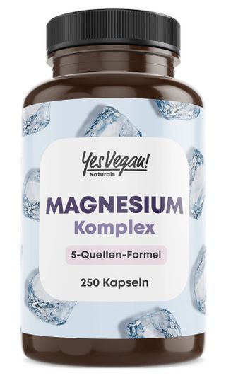 Magnesium Komplex (250 Kapseln) 5 Quellen - Magnesium Bisglycinat Citrat Glycinat Oxid Malat vegan