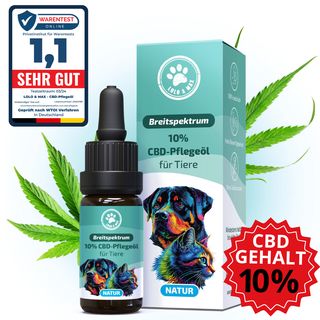 CBD Öl - 10% - Natur - Hunde & Katzen-Qualität aus Deutschland - 10ml