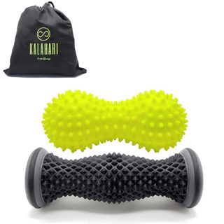 KALAHARI Set Faszienrolle Fuß, Duo Igelball + eBook, Linderung des Fußgewölbes und Plantarfasziitis
