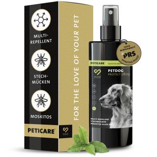 Peticare Insekten-Abwehr Spray für Hunde, Multi-Repellent gegen Mücken, Zecken & Bremsen