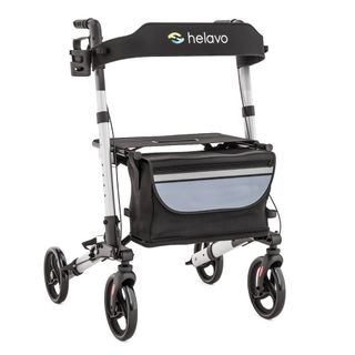 Helavo Aluminium Rollator faltbar mit Sitzfläche und Reisetasche leicht 8,3kg