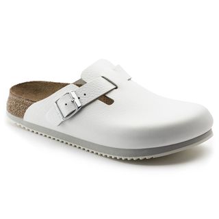Birkenstock Clog Boston Super Grip, Naturleder, weiß, Weite normal