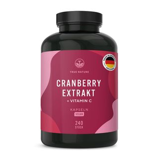 TRUE NATURE® Cranberry Extrakt Kapseln + Vitamin C - 6% Proanthocyanidine