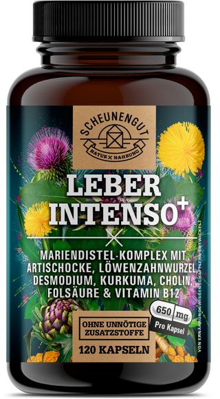 Scheunengut® LEBER INTENSO+ | Extra starker Leber Komplex mit Cholin | für Stoffwechsel & Leber 🌿