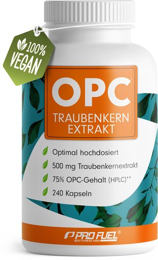 ProFuel - OPC Traubenkernextrakt-Kapseln - 500 mg Traubenkernextrakt je Kapsel 240 Kapseln