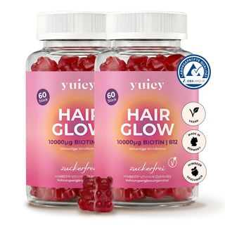 yuicy® Hair Glow – Biotin Gummibärchen für gesunde Haare & zur Unterstützung bei Haarausfall