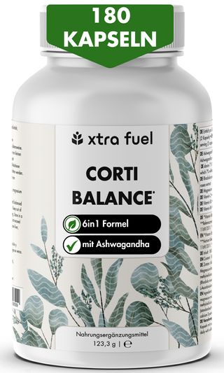 XTRA FUEL Corti Balance - Cortisol senken Nährstoffmix mit Ashwagandha, Rhodiola & Vitamin B6