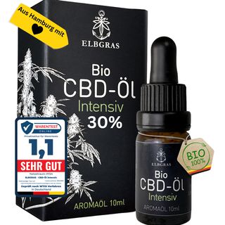 Elbgras Bio CBD Öl 30% - Vollspektrum Hanföl - CBD-Tropfen + Spraykopf - Cannabisöl - Deutsche Marke
