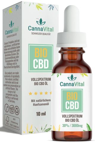 CBD Öl Bio Vollspektrum Tropfen 30% - 10 ml mit Cannabidiol | Laborqualität CannaVital®