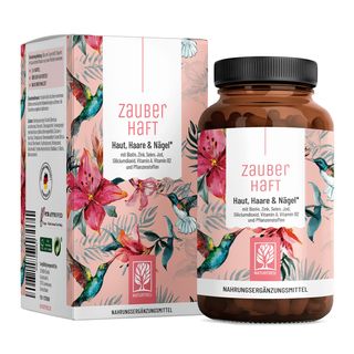 Biotin Silizium Komplex Haar Haut Nägel Vitamin 120 vegane Kapseln Zauberhaft NATURTREU®