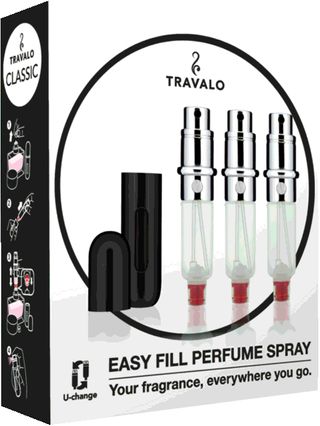 Travalo, Classic Set = Easy Fill Perfume Sprayrisateur Rechargeable Hülle + 3 Patronen