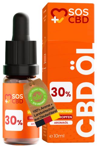 SOS CBD®- CBD Öl 30% - 300 Vollspektrum Tropfen - Hanföl-Aroma Premium