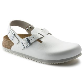 Birkenstock Clog Tokio Super Grip, Naturleder, weiß, Weite normal