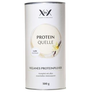 XbyX® Protein Quelle Vanille – Vegan Protein Pulver – 3K Proteinpulver für Frauen ab 40 zuckerfrei