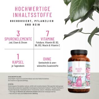 Schwangerschaft Vitamine Komplex Folsäure alle Trimester 90 vegane Kapseln Kugelzeit NATURTREU®