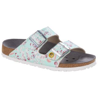 Birkenstock ESD-Sandale Arizona, Flower Field Mint, schmal