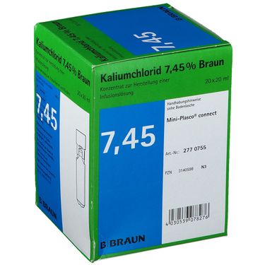 Kaliumchlorid 7,45 % Braun 20x20 ml mit dem E-Rezept kaufen - SHOP APOTHEKE