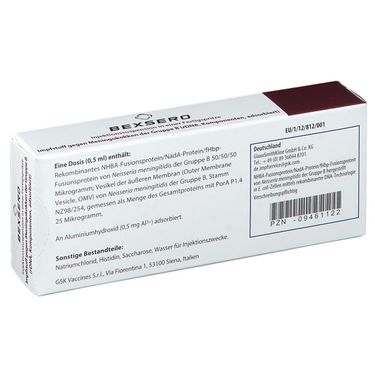 BEXSERO Injektionssuspension in Fertigspritzen 1x0,5 ml mit dem E ...