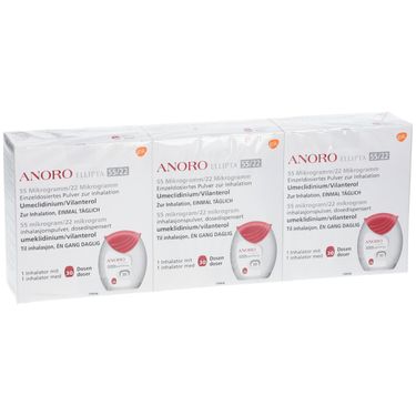 ANORO ELLIPTA 55 µg/22 µg 3 St mit dem E-Rezept kaufen - Shop Apotheke
