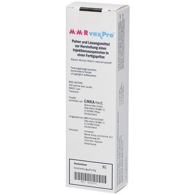 Vaxpro Injection MMR Vaxpro 0,5 ml mit dem E-Rezept kaufen - Shop Apotheke