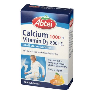 Abtei Calcium 1000 + D3 Osteo Vital Kautabletten 30 St - Shop Apotheke