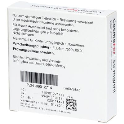 Cosmofer 50 mg/ml 5x2 ml mit dem E-Rezept kaufen - Shop Apotheke