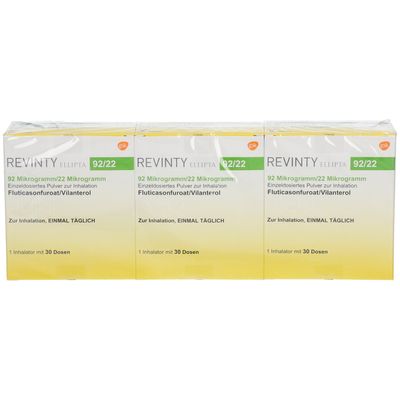 Revinity 180 REVINTY® ELLIPTA® 92/22 µg 3 St mit dem E-Rezept kaufen – Shop Apotheke