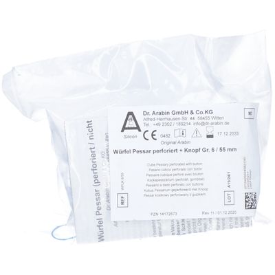 ARABIN Würfel Pessar perforiert 55 mm Gr.6 1 St - Shop Apotheke