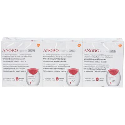 ANORO ELLIPTA 55 µg/22 µg 3 St mit dem E-Rezept kaufen - Shop Apotheke
