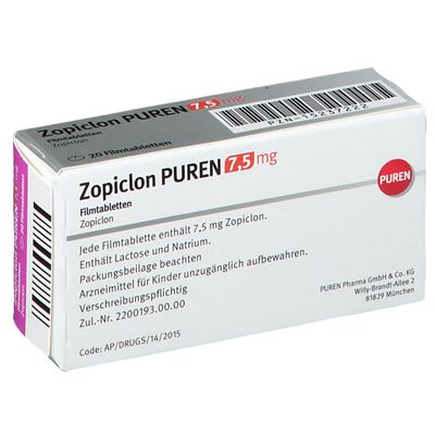 Zopiclon PUREN 7,5 mg 20 St - shop-apotheke.com