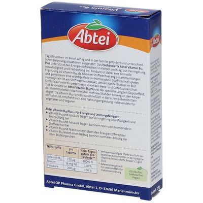 Abtei Vitamin B12 Plus Folsäure 30 St - Shop Apotheke