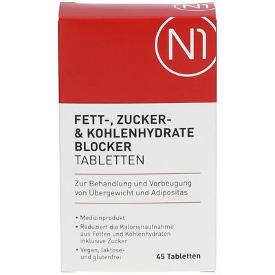 N1 Fettblocker zum Abnehmen - blockt auch Kohlenhydrate & Zucker 45 St ...
