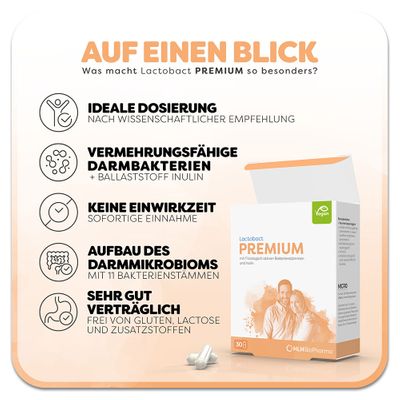 Lactobact PREMIUM Biologisch aktive Bakterien für die Darmflora 150