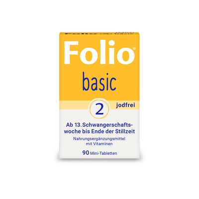 Folio Basic + Folio2 - Acide Folique, 2 Boîtes De 90 Comprimés - Date Péremption 11/2026, Fabriqué En Allemagne