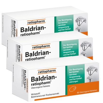 Baldrian-ratiopharm® überzogene Tabletten 3x60 St - Shop Apotheke