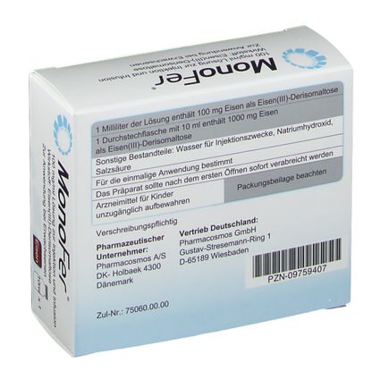 MonoFer® 100 mg/ml 1x10 ml mit dem E-Rezept kaufen - Shop Apotheke
